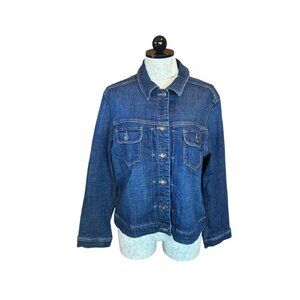 Lee Women’s Blue Denim Jean Jacket‎ Size XL Classic Trucker Style Buttons